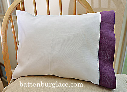 Hemstitch Baby Pillowcases, Apple Butter color border. 2 cases
